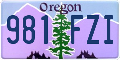 OR license plate 981FZI