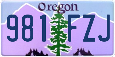 OR license plate 981FZJ