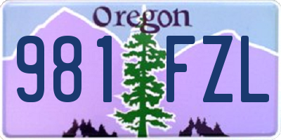 OR license plate 981FZL
