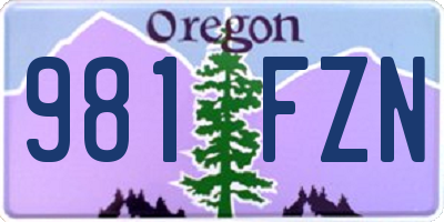 OR license plate 981FZN