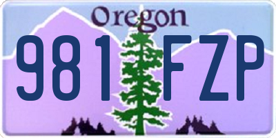 OR license plate 981FZP