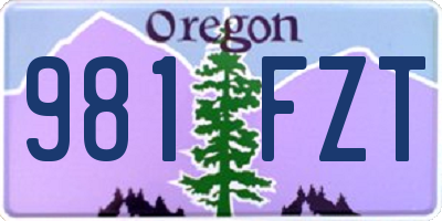 OR license plate 981FZT