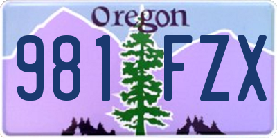 OR license plate 981FZX