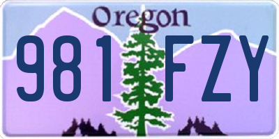 OR license plate 981FZY