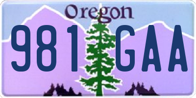 OR license plate 981GAA