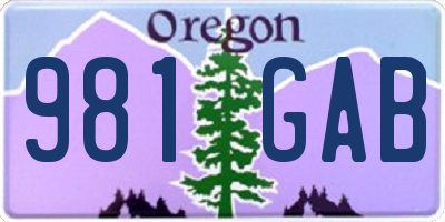OR license plate 981GAB