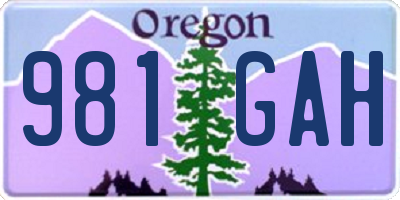 OR license plate 981GAH