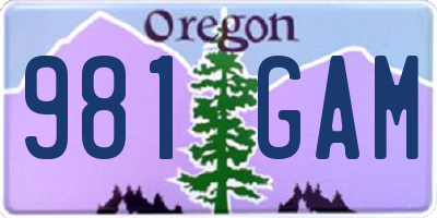 OR license plate 981GAM