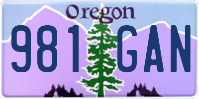 OR license plate 981GAN
