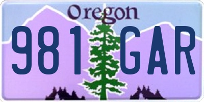 OR license plate 981GAR