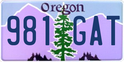 OR license plate 981GAT