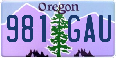 OR license plate 981GAU