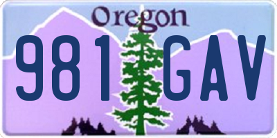 OR license plate 981GAV