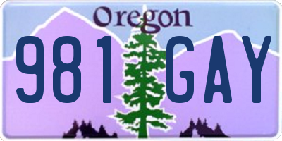 OR license plate 981GAY