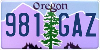 OR license plate 981GAZ