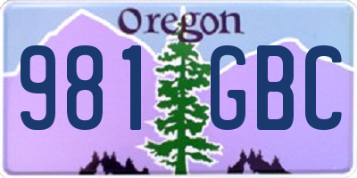 OR license plate 981GBC
