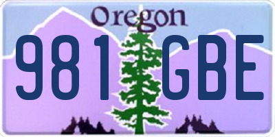 OR license plate 981GBE