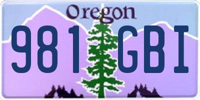 OR license plate 981GBI