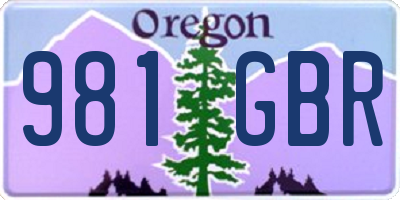 OR license plate 981GBR