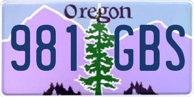 OR license plate 981GBS