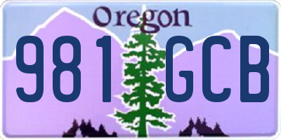 OR license plate 981GCB