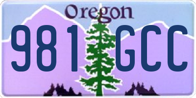 OR license plate 981GCC