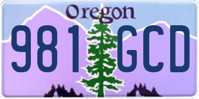 OR license plate 981GCD