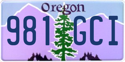 OR license plate 981GCI