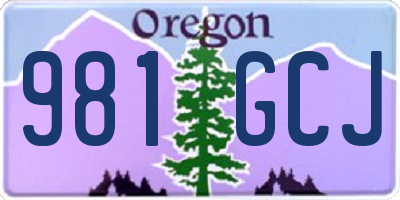 OR license plate 981GCJ