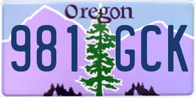 OR license plate 981GCK