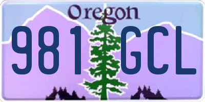 OR license plate 981GCL