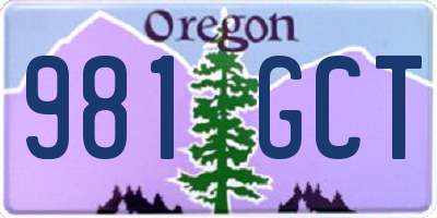 OR license plate 981GCT