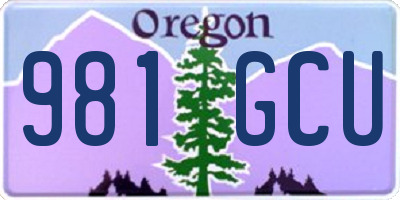 OR license plate 981GCU