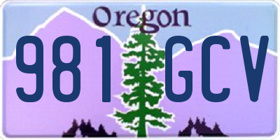 OR license plate 981GCV