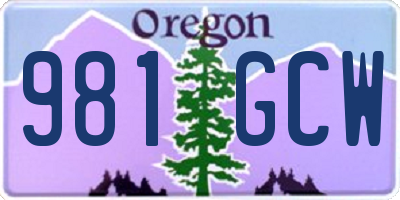 OR license plate 981GCW