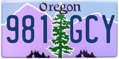 OR license plate 981GCY