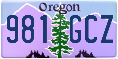 OR license plate 981GCZ
