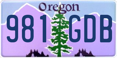 OR license plate 981GDB
