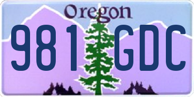 OR license plate 981GDC