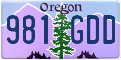 OR license plate 981GDD