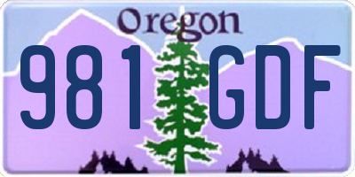 OR license plate 981GDF