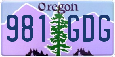 OR license plate 981GDG