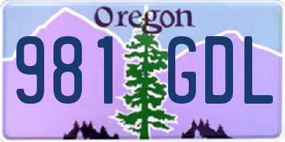 OR license plate 981GDL
