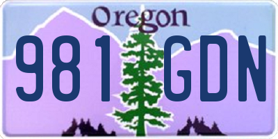 OR license plate 981GDN