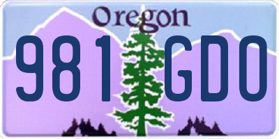 OR license plate 981GDO