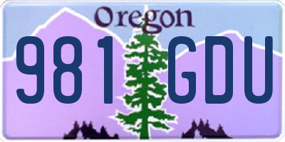 OR license plate 981GDU