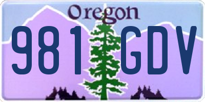OR license plate 981GDV