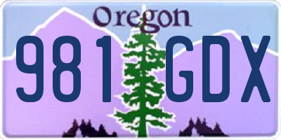OR license plate 981GDX