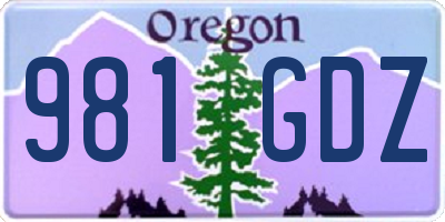 OR license plate 981GDZ