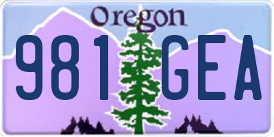 OR license plate 981GEA